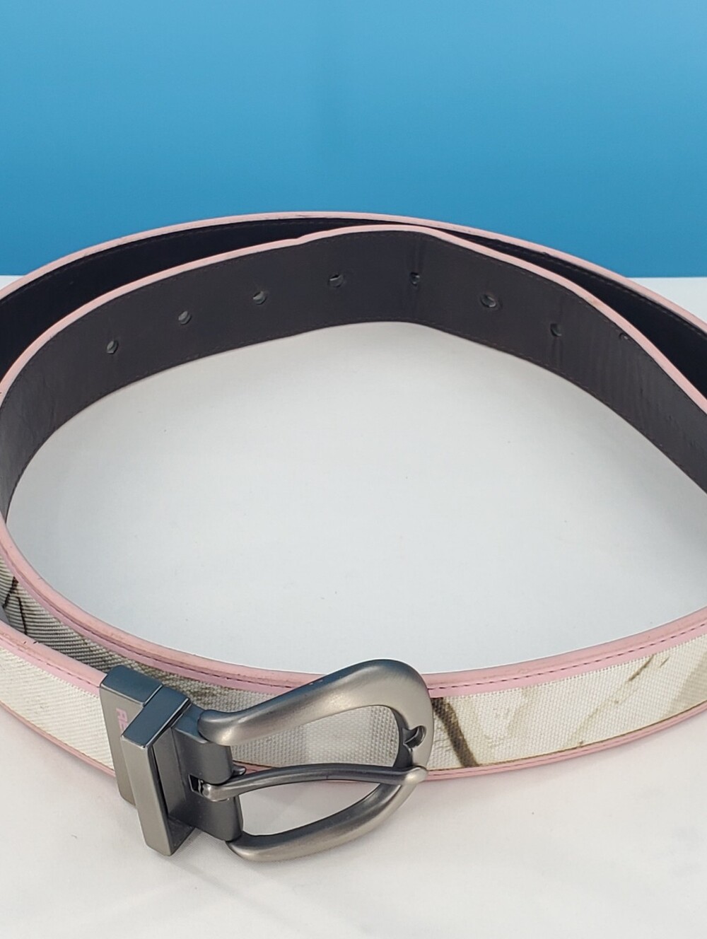 Realtree leather pink trim camo belt